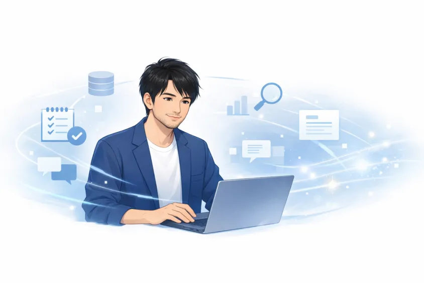 人を置き換えるのではなく、支えるという考え方を表現したイラスト